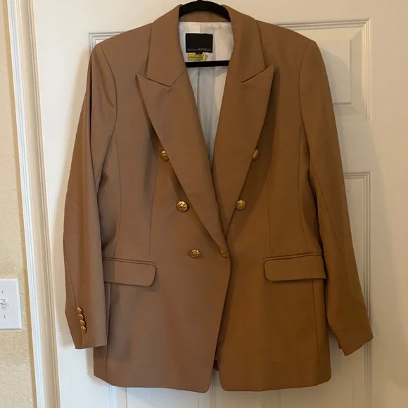 Banana Republic Tan Double-Breasted Blazer with Gold Buttons - Picture 1 of 7
